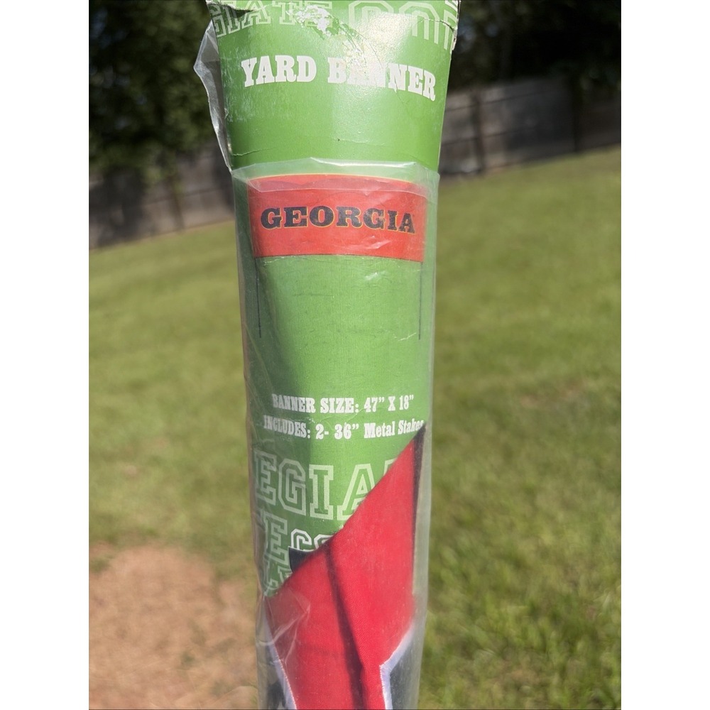 Vtg 2007 Georgia Bulldogs Evergreen Yard Banner UGA Lawn Sign New Goodys 47x18